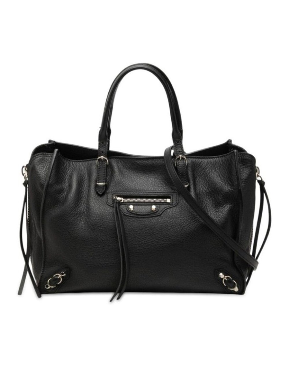 Balenciaga Paper A6 2-Way Shoulder Bag Black Leather